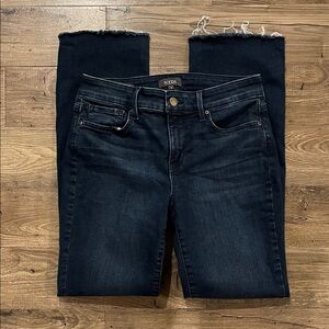 NYDJ Women's Midnight Blue Straight Leg with Raw Hem Jeans